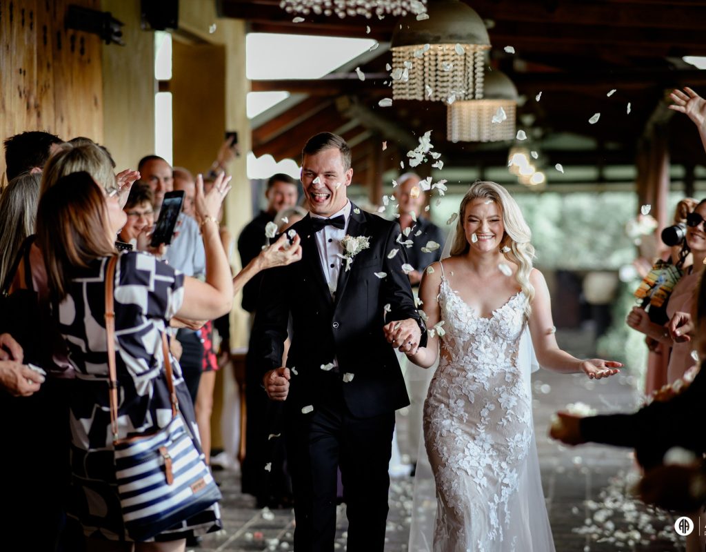 Cradle-Valley-Newly-Weds-Walking-Through-Crowd-And-Confetti